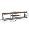 VECELO 3-Tier Industrial TV Stand for TVs Up to 80" Media Console TV Table with Power Outlets & Storage Shelve for Living Room, Bedroom Gray/Brown/Gray - 3 of 4