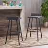 Dsvimoy Counter and Bar Stool Acacia Wood Seat with Tapered Black Legs and Footrails for Bar Use, Gray and Black, 31.5"*26.75"*6" - 2 of 4