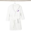 Personalized Linum Kids 100% Polyester SUPER PLUSH Double Brushed Hooded Bathrobe in Purple Script Font - 2 of 3