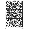 PexFix 72 in. x 47 in. Outdoor Metal Privacy Screen Garden Fence in Leaf Pattern in Black - 3 of 3