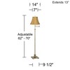 360 Lighting Traditional Swing Arm Floor Lamp Adjustable Height 70" Tall Antique Brass Coppery Gold Fabric Bell Shade Living Room Reading - 4 of 4