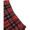 Floral Mesh Boho Midi Skirt - Women's High Waist A-Line Skirt with Lettuce Trim Red Plaid - 4 of 4