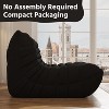 SYFERLORY Armless 2-Seat Togo Two Seater Large Bean Bag Sofa，Black - 4 of 4