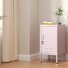 Single Door Lockable Metal End Table,Modern Minimalist Room Side Table With 2 Adjustable Shelf ,Multi Storage Cabinet for Living Room Bedroom - 2 of 4