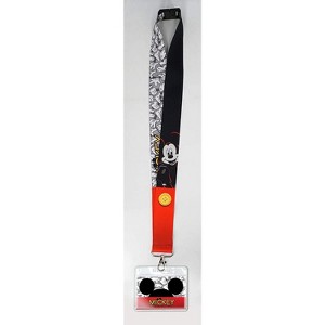 Disney Mickey Mouse Deluxe Lanyard – Multicolor Badge Holder with Collectible Charm & Detachable Buckle, Officially Licensed - 1 of 1