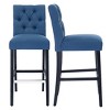 WestinTrends 29" Linen Fabric Tufted Bar Stool (Set of 2) - 4 of 4