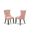 East West Furniture DAP2F23 Dallas Parson Kitchen Chairs - Button Tufted Nailhead Trim Beige Red faux Leather  Dining Chairs, Set of 2, linen white - 2 of 4