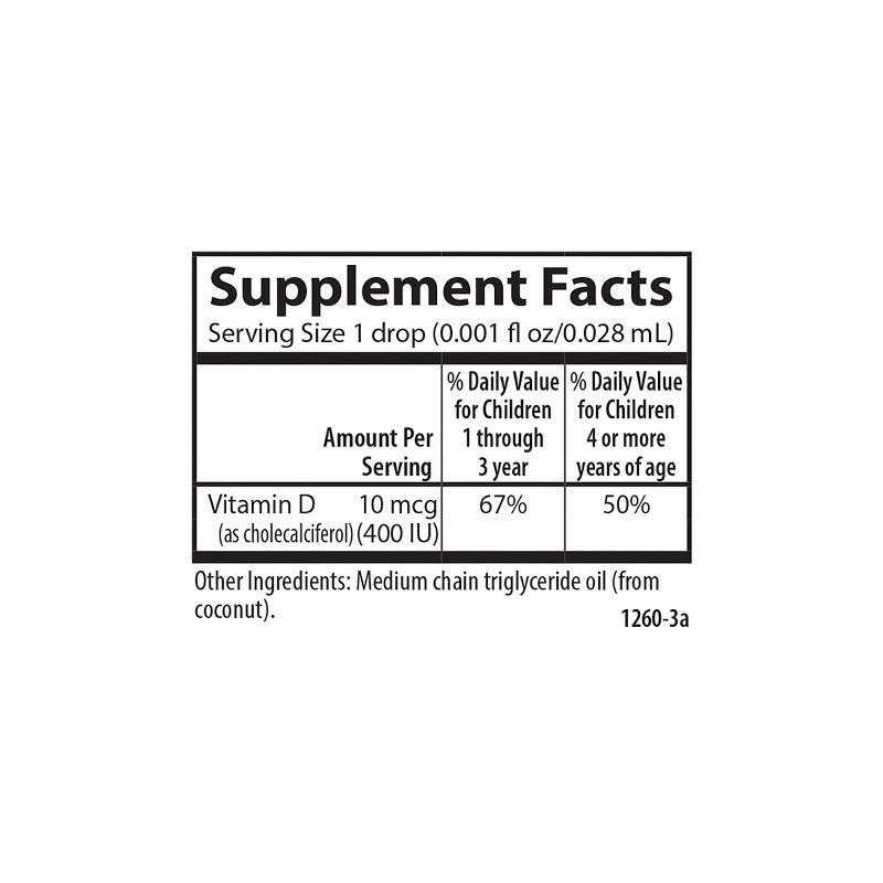 Carlson - Kid's Super Daily D3, Vitamin D Drops, 400 IU (10 mcg) per Drop, Vegetarian, Unflavored, 6 of 8