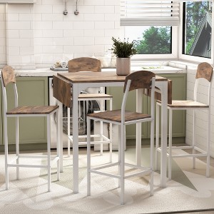 Anybear Farmhouse 5-piece Counter Height Drop Leaf Dining Table Set with Dining Chairs for 4 - 1 of 4