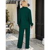 Women Two Piece Casual Outfits Y2K Loungewear Pleated Wide Leg Pants Long Sleeve Button Down Shirt Streetwear Set - 4 of 4