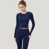 Anna-Kaci Active Women's Long Sleeve Cropped Sports Top with Open Back and Crisscross Strap Detail - 2 of 4