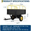 Clearance, ATV UTV Trailer Tow Behind Dump Cart, Heavy Duty Garden Utility Trailer with Removable Sides, All Terrain Tires, Pull Behind - 4 of 4