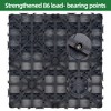 Cesicia 9 Pcs 11.8" x 11.8" heavy-duty & recyclable Wood-Plastic DIY Interlocking Deck Tiles, for Outdoor and Indoor Use, Waterproof - 3 of 4