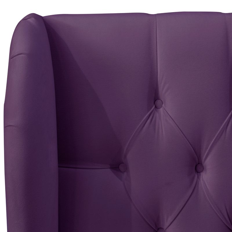 Skyline Furniture Tufted Velvet Upholstered Wingback Headboard, 5 of 8