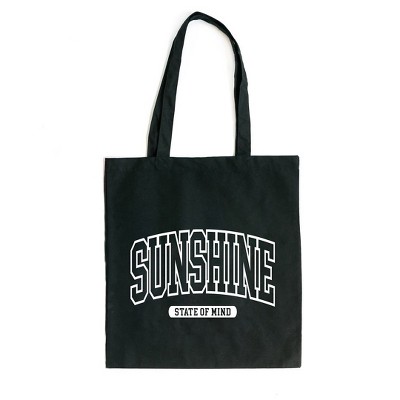 City Creek Prints Varsity Sunshine State Of Mind Canvas Tote Bag - 15x16 - Black
