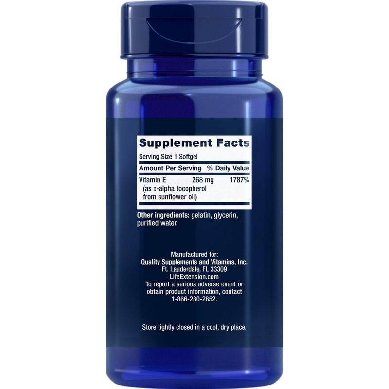 Life Extension Super Vitamin E-268 mg (400 IU)  -  90 Softgel, 2 of 3