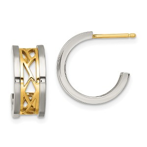 Chisel Stainless Steel Polished Yellow IP-plated Hoop Earrings - 1 of 4