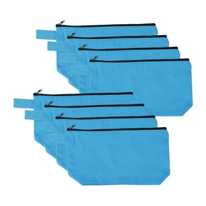Unique Bargains Canvas Plain Zipper Toiletry Makeup Organizing Bags 8 Pcs - 1 of 4