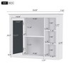ALEXOUN 35'' x 27.5'' Wall Mounted Bathroom Mirror and Storage, Modern Bathroom Mirror with Wall Cabinet, Mirror Cabinet with 6 Open Shelves - 3 of 4