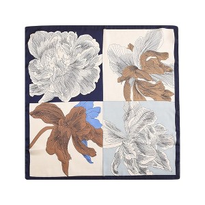 Anna-Kaci Women's Large Floral Print Square Ring Scarf with Soft Silky Fabric Lightweight Versatile Fashion Accessory - 1 of 3