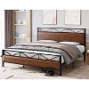 Bed Frame with PU Leather Headboard and Footboard Upholstered Platform Bed with 14 Strong Metal Slats 11inch Under-Bed Storage Noise-Free Easy Assemb - 3 of 4