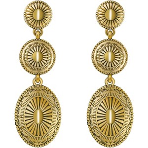 Vintage Western Turquoise Earrings in Silver/Gold, Boho Statement Jewelry for Country Concert Outfits - 1 of 4