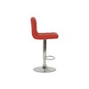 Modern Red Faux Leather Adjustable Swivel Barstool with Stitched Seat and Chrome Base, Armless Design, Set of 2 for Counter or Home Bar - 4 of 4