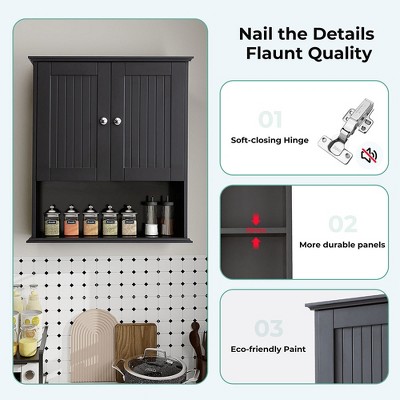 Aghana Digitals 25.9" Wall-Mounted Storage Cabinet with Adjustable Shelf & Soft-Close Hinges, MDF