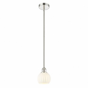 White Venetian - 1 Light Stem Hung Mini Pendant In Modern Style-7.5 Inches Tall and 6 Inches Wide - 1 of 1