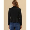 Allegra K Women's Elegant Lapel Blazer Long Sleeve Button Ruffle Hem Work Short Coat Jacket - 3 of 4