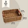 Juvale Set of 3 Small Wicker Baskets for Storage, Woven Nesting Bins with Handles for Bathroom Towels and Toilet Paper Organization, Shelf 3 Sizes - image 4 of 4