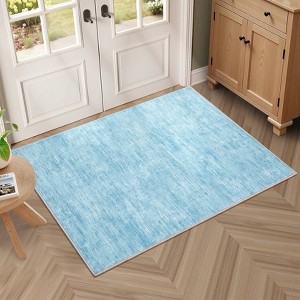 Washable Modern Solid Living Room Rugs, Abstract Indoor Contemporary Floor Carpet for Bedroom Dining Room - 1 of 4