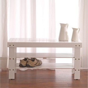 NicBex Rustic Style 3-Tier Small Ottoman Bench Shoe Bench with Storage,Solid Wood Storage Bench for Bedroom,Entrance - 1 of 4