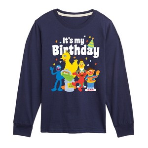 Boys' - Sesame Street - Group Its My B Day Long Sleeve Graphic T-Shirt - 1 of 3