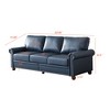 82.65" Navy Blue Faux Leather Round Arm Sofa with Storage and Silver Nailhead Trim - 2 of 4