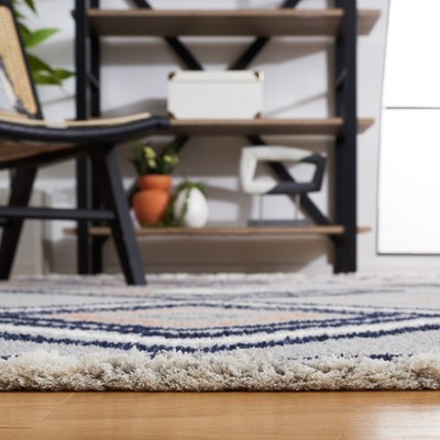 Marrakesh Gray and Blue Rust Synthetic 4' x 6' Area Rug