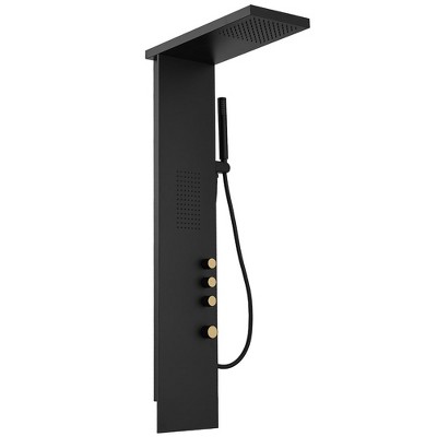 BWE 1 jet rain shower tower shower panel system with rain waterfall shower head and shower wand