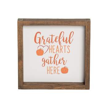 C&F Home Grateful Hearts Wooden Thanksgiving Sitter Table Decoration
