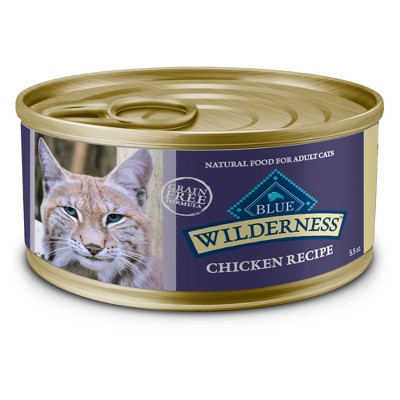 Blue Buffalo Wilderness High Protein Grain Free Natural Adult Pate Wet Cat Food with Chicken Recipe - 5.5oz