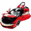 Ferrari SF90 Stradale Assetto Fiorano Red with White Stripes "Signature Series" 1/18 Diecast Model Car by Bburago - 2 of 4
