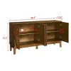 60.5'' Fluted Sideboard Buffet Cabinet with Geometric Doors, Farmhouse Decorative Storage Cabinet or TV Stand for Dining Room-Maison Boucle - 4 of 4