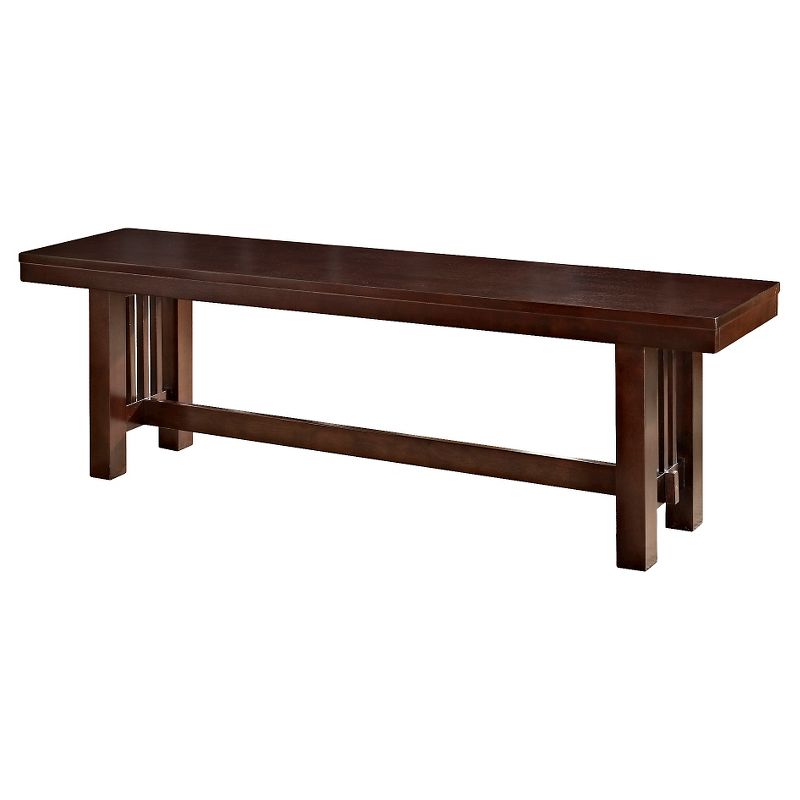 60" Cappuccino Wood Kitchen Dining Bench - Saracina Home, 1 of 9