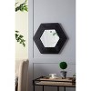 PAGED Hexagonal Bathroom Mirror, 18.5"x18.5" Vanity Mirror with Wood Frame, Wall Mirror for Bathroom, Bedroom - 4 of 4