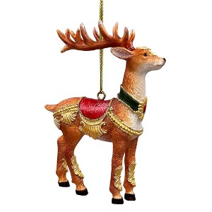 Majestic Deer in Gold Armor Ornament, Regal Christmas Tree Decor| OrnamentallyYou - 1 of 4