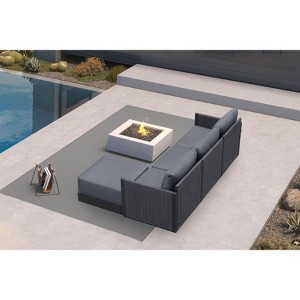 PURPLE LEAF Patio Furniture Set  Outdoor Conversation Sets PP Rope Patio Sofa with Cushions and Table Weaving  Seating Furniture Gray - 1 of 4