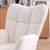 Rocking Chair Teddy Upholstered Glider Rocker Rocking Accent Chair Padded Seat with High Backrest Armchair Comfy Side Chair - 4 of 4