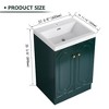 SEVOBAL Bathroom Vanities Freestanding Vanity 24 Inch with Resin Sink and Soft Close Doors for Bathroom, Dark Green, 23.6"*19.7"*35.4" - 3 of 4