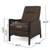 Christopher Knight Home Veatch Upholstered Push back Recliner, Brown and Dark Walnut - 4 of 4
