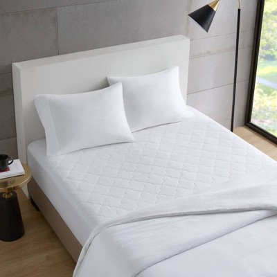 Luxurious King-Size All-Cotton Percale Quilted Mattress Pad, White