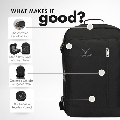 Hynes Eagle Carry-On Travel Backpack (38L) – Hynes Eagle – Black — фото 3
